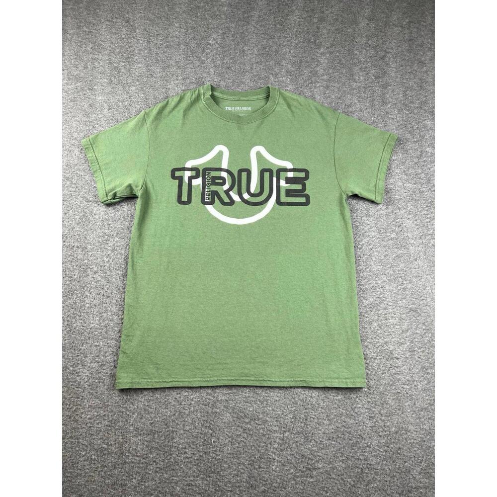 True Religion Men's‎ Graphic Tee Stylish Green Size Medium